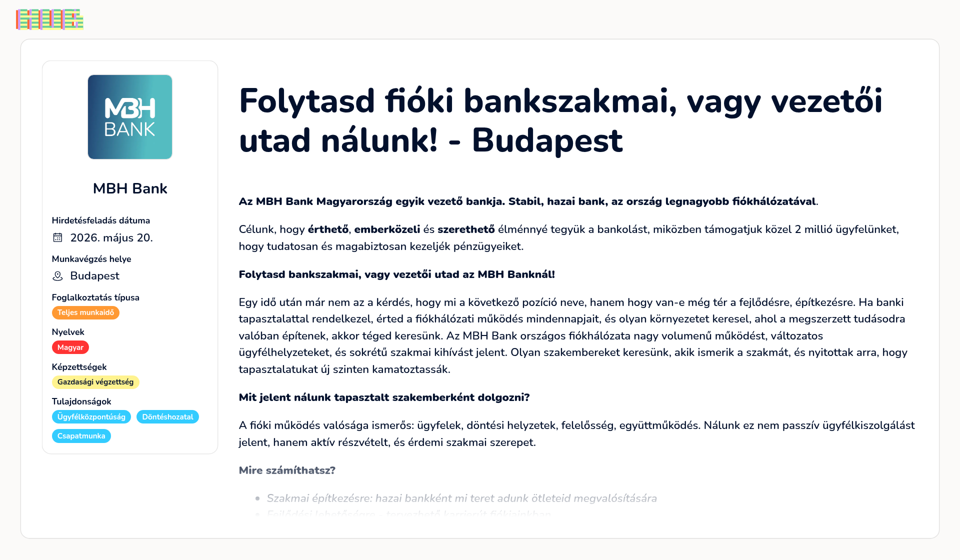 Banki vezetők állás Budapest - MBH Bank | Folytasd fióki bankszakmai ...
